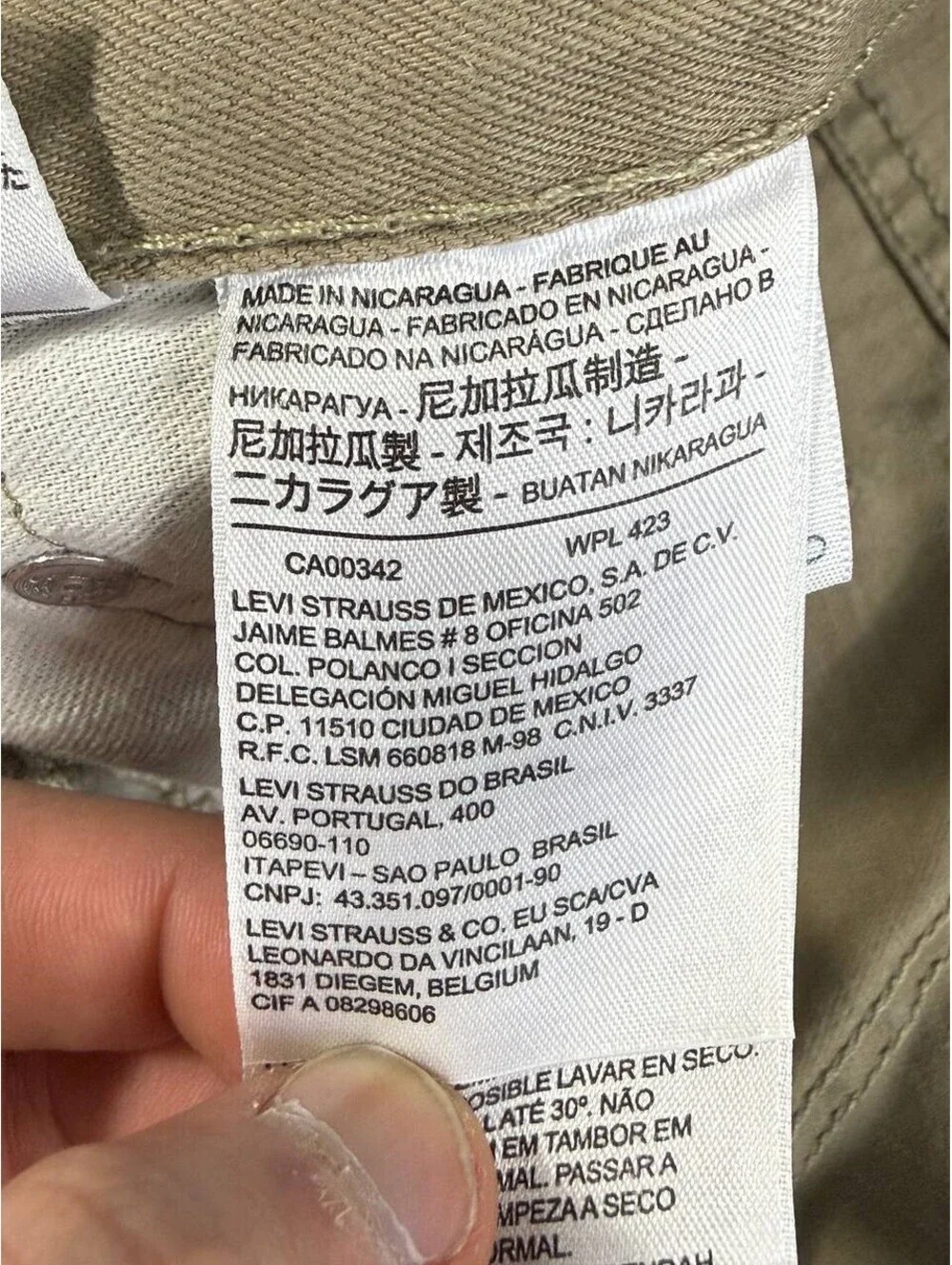 Levi’s 505 Regular Fit Men’s Khaki Pants W34 L34 Beige Casual Jeans